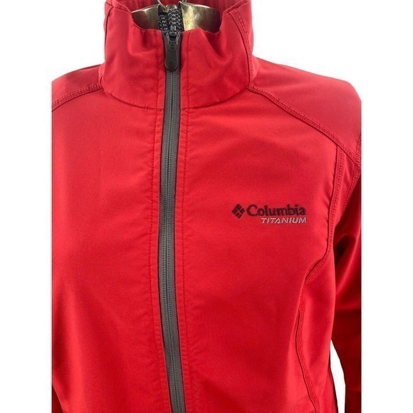 Columbia Titanium Red Soft Shell Zip Jacket Women's Medium Full Zip Omni Shield - Picture 11 of 15